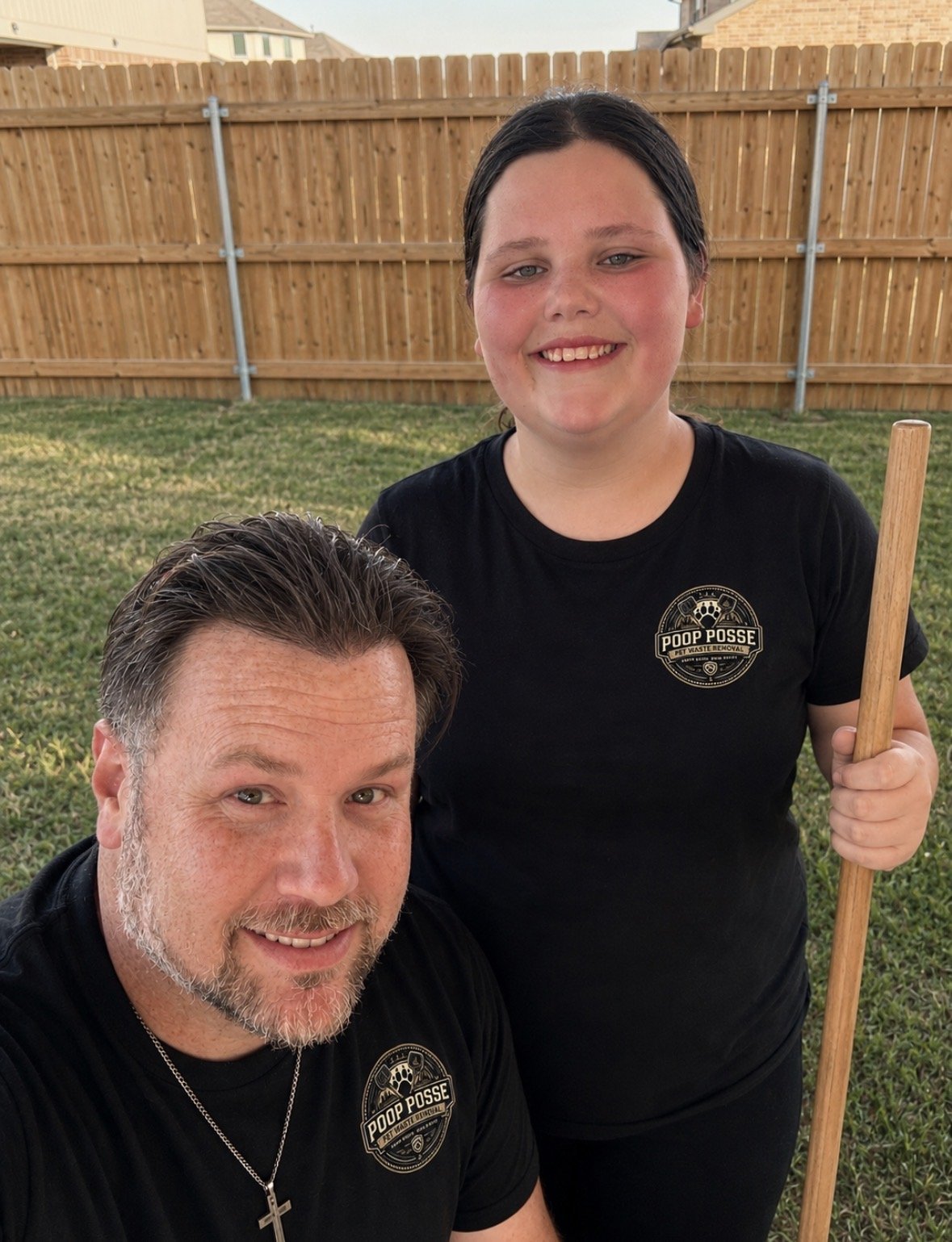 Ben and Mia, the father-daughter team behind Poop Posse